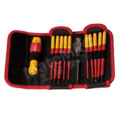 力易得 双色可换批杆绝缘螺丝批组套 E1174 套  