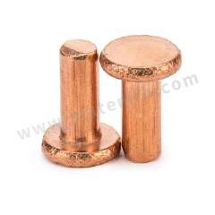 劲功 紫铜平头实心铆钉 φ5*10 个 本色 紫铜 10mm φ5  