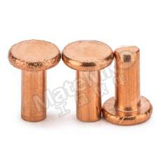 劲功 紫铜平头实心铆钉 φ6*8 个 本色 紫铜 φ6 8mm  