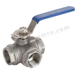 伟星 三通球阀 WX-STQF-33 个 液体 螺纹连接 不锈钢 手动 DN25 1.6mpa  