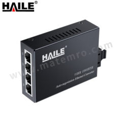 海乐 光纤收发器 HC-810-4 台 1光4电 百兆 单模双纤 一光四电传输  