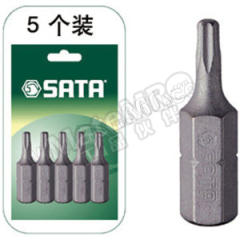 世达 6.3mm系列25mm长中孔花形旋具头 SATA-59244 组 TT20 沙丁镍处理  